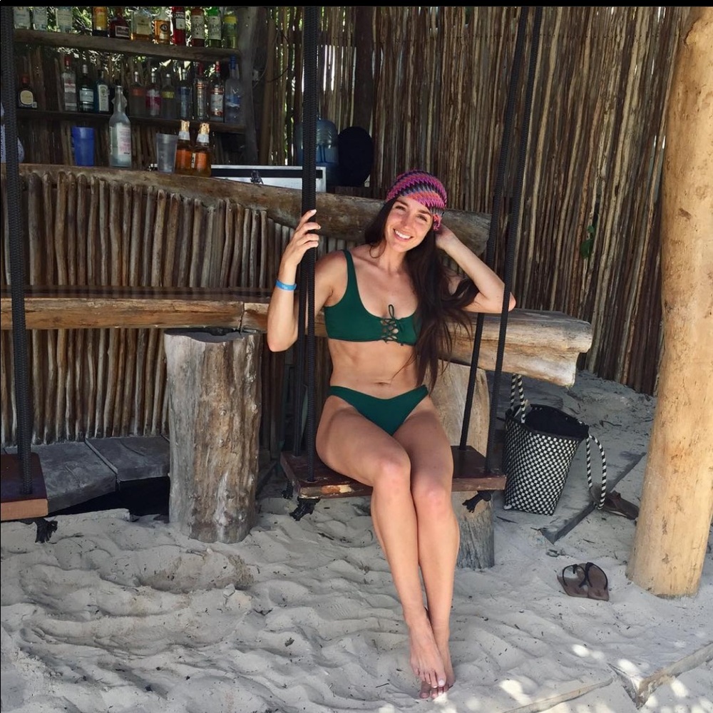 L Space Forest green bikini set